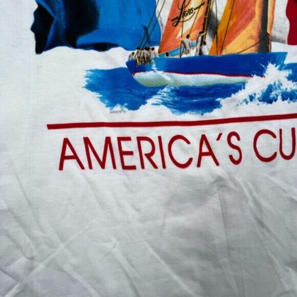 Vintage Le Defi Francais Shirt Mens Large XL White Americas Cup 1992 T Shirt - Picture 4 of 9